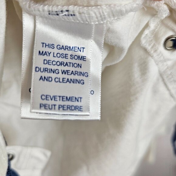 Tommy Girl Jeans Women's White Blue Top Shirt M Y2K Corset Punk Skater Rocker - Picture 16 of 16